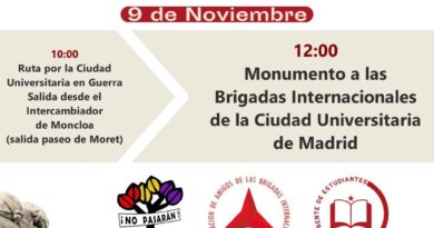 Sábado, 9 de noviembre. homenaje a la defensa de Madrid